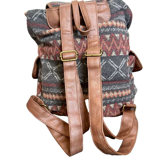 Mossimo Southwestern Aztec Tribal Print Backpack Rucksack Cinch Bag - Picture 8 of 11